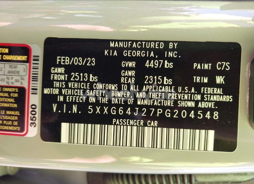 Photo 9 of 2023 Kia K5 GT-LINE (VIN 5XXG64J27PG204548)