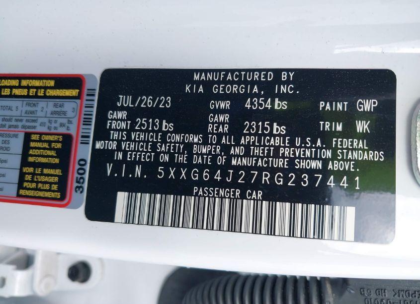 Photo 9 of 2024 Kia K5 GT-LINE (VIN 5XXG64J27RG237441)