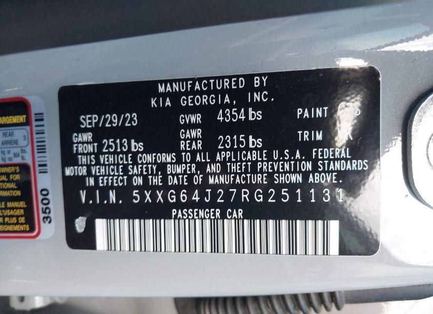 Photo 9 of 2024 Kia K5 GT-LINE (VIN 5XXG64J27RG251131)