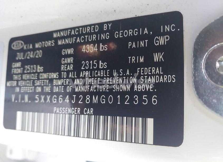 Photo 9 of 2021 Kia K5 GT-LINE (VIN 5XXG64J28MG012356)