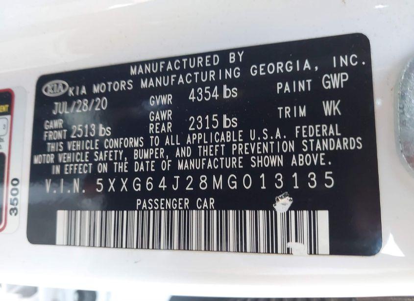 Photo 9 of 2021 Kia K5 GT-LINE (VIN 5XXG64J28MG013135)