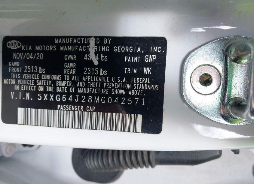 Photo 9 of 2021 Kia K5 GT-LINE (VIN 5XXG64J28MG042571)