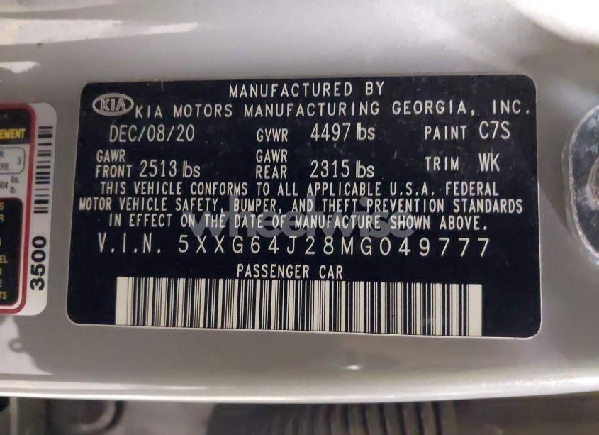 Photo 9 of 2021 Kia K5 GT-LINE (VIN 5XXG64J28MG049777)