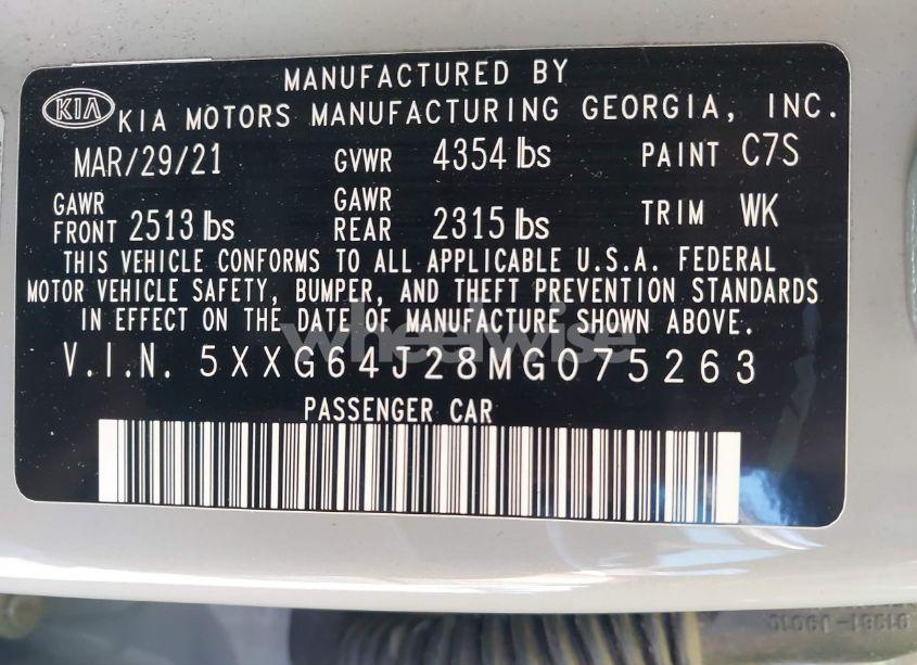 Photo 9 of 2021 Kia K5 GT-LINE (VIN 5XXG64J28MG075263)