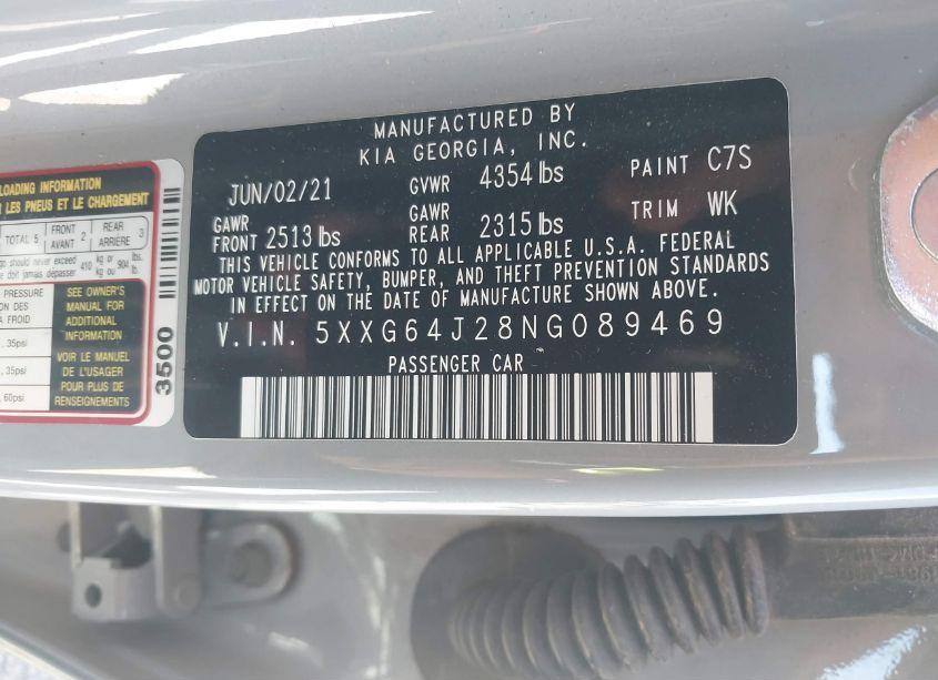 Photo 9 of 2022 Kia K5 GT-LINE (VIN 5XXG64J28NG089469)