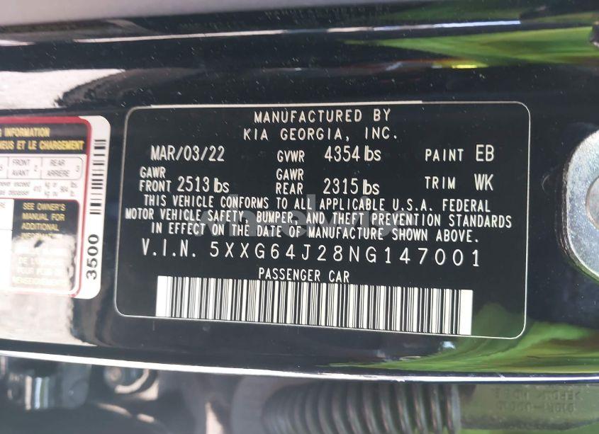 Photo 9 of 2022 Kia K5 GT-LINE (VIN 5XXG64J28NG147001)
