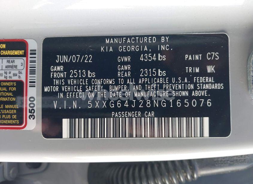 Photo 9 of 2022 Kia K5 GT-LINE (VIN 5XXG64J28NG165076)