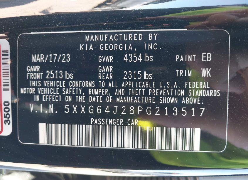 Photo 9 of 2023 Kia K5 GT-LINE (VIN 5XXG64J28PG213517)