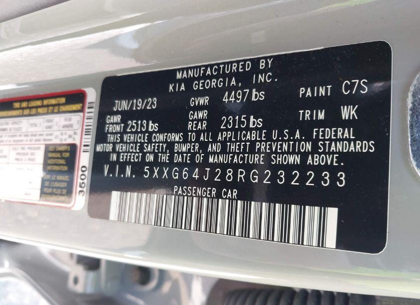 Photo 9 of 2024 Kia K5 GT-LINE (VIN 5XXG64J28RG232233)