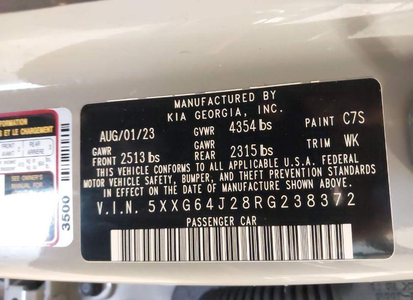 Photo 9 of 2024 Kia K5 GT-LINE (VIN 5XXG64J28RG238372)