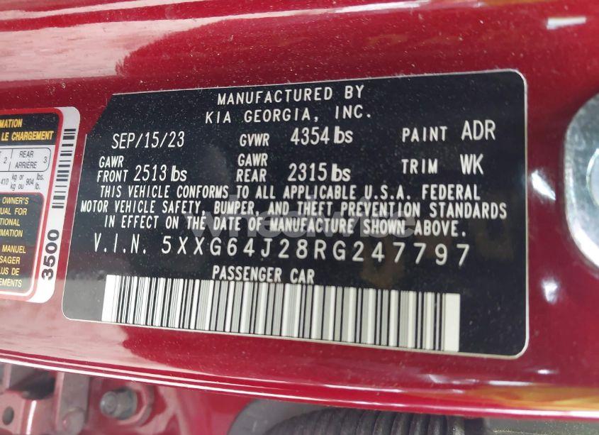 Photo 9 of 2024 Kia K5 GT-LINE (VIN 5XXG64J28RG247797)