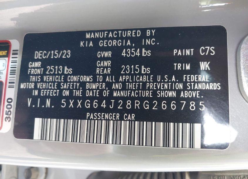 Photo 9 of 2024 Kia K5 GT-LINE (VIN 5XXG64J28RG266785)