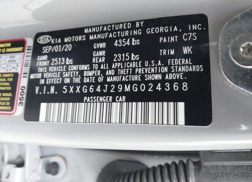 Photo 9 of 2021 Kia K5 GT-LINE (VIN 5XXG64J29MG024368)