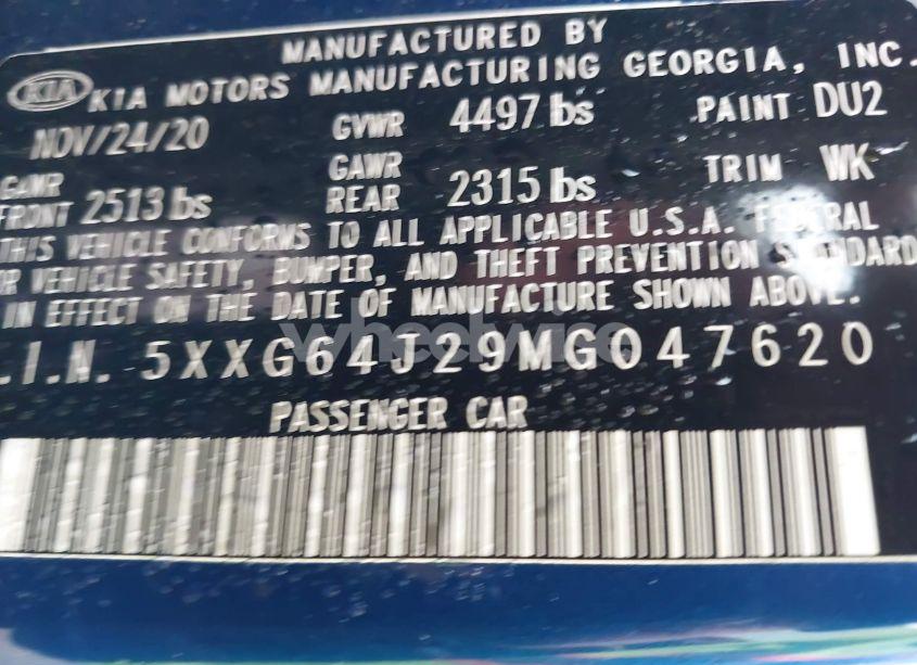 Photo 9 of 2021 Kia K5 GT-LINE (VIN 5XXG64J29MG047620)