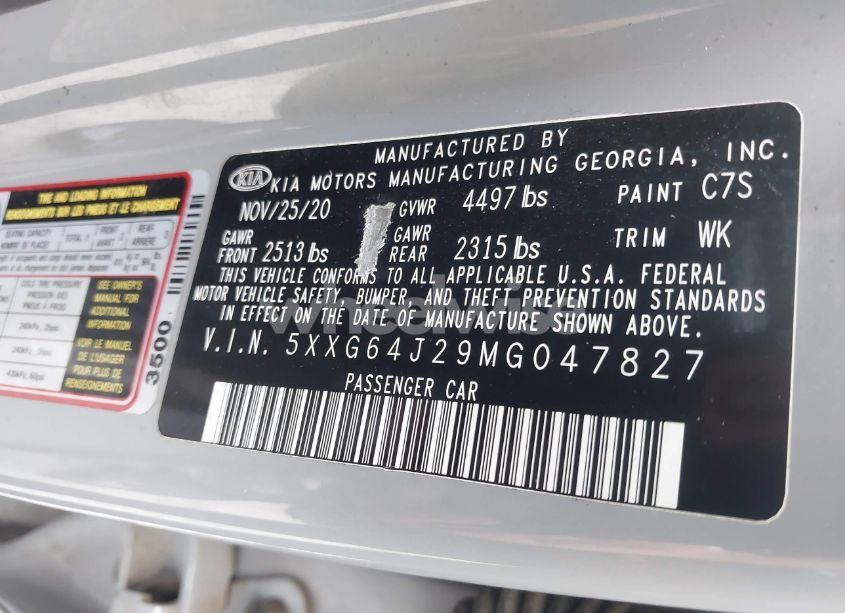 Photo 9 of 2021 Kia K5 GT-LINE (VIN 5XXG64J29MG047827)