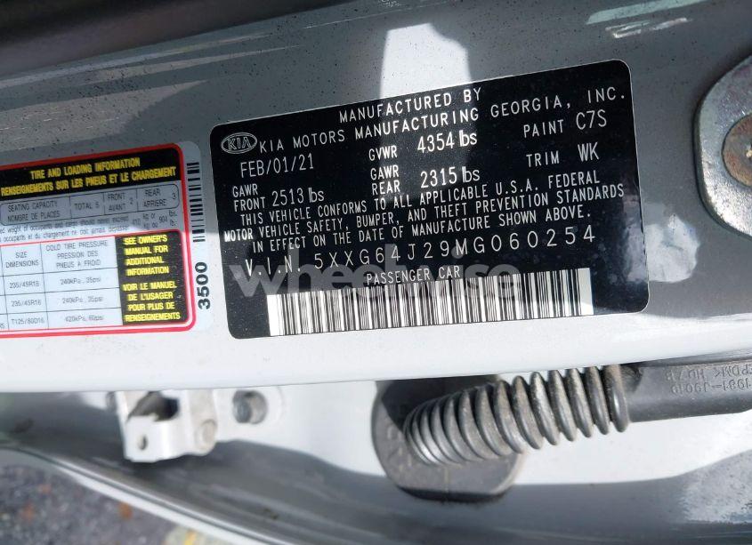 Photo 9 of 2021 Kia K5 GT-LINE (VIN 5XXG64J29MG060254)