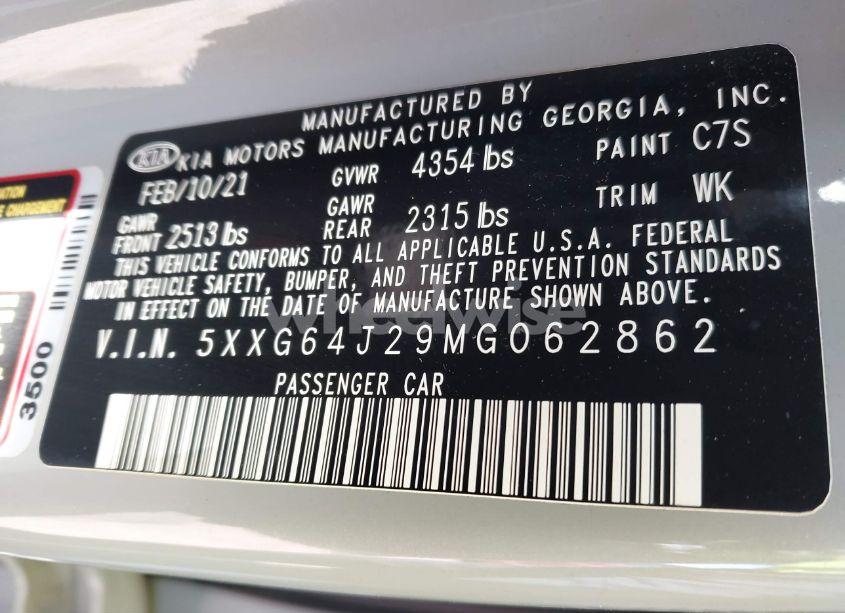 Photo 9 of 2021 Kia K5 GT-LINE (VIN 5XXG64J29MG062862)
