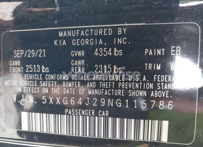 Photo 9 of 2022 Kia K5 GT-LINE (VIN 5XXG64J29NG115786)