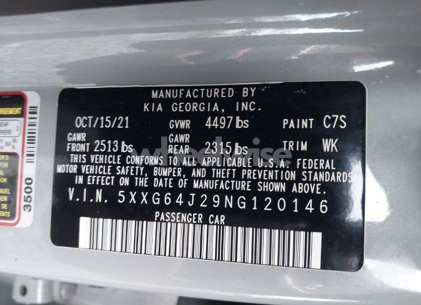 Photo 9 of 2022 Kia K5 GT-LINE (VIN 5XXG64J29NG120146)