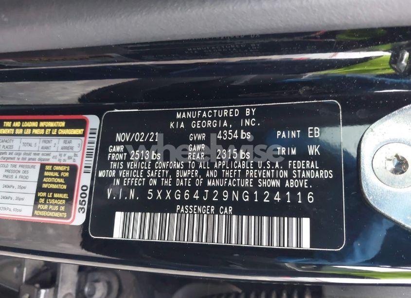 Photo 9 of 2022 Kia K5 GT-LINE (VIN 5XXG64J29NG124116)