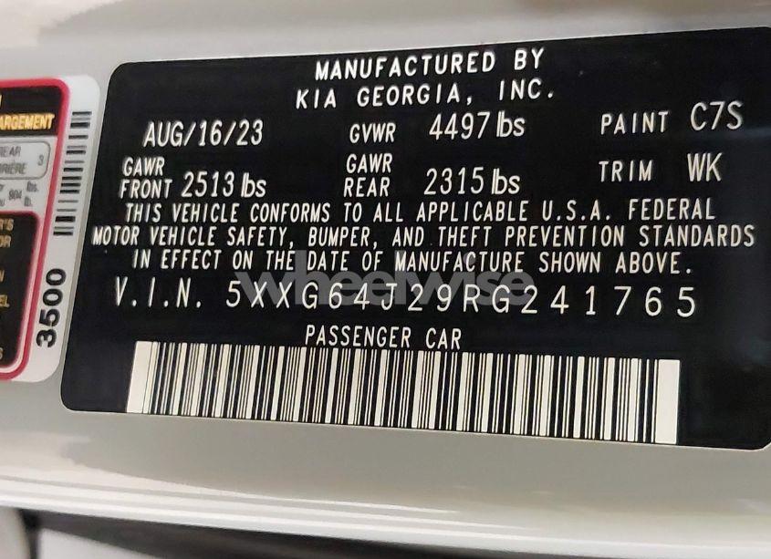 Photo 9 of 2024 Kia K5 GT-LINE (VIN 5XXG64J29RG241765)