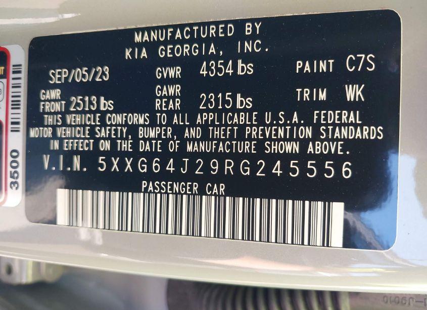 Photo 9 of 2024 Kia K5 GT-LINE (VIN 5XXG64J29RG245556)
