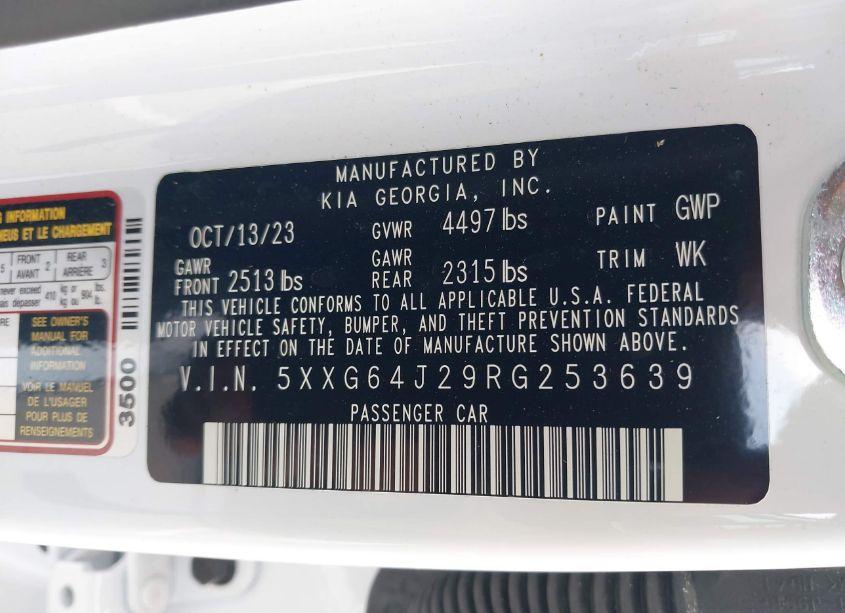 Photo 9 of 2024 Kia K5 GT-LINE (VIN 5XXG64J29RG253639)