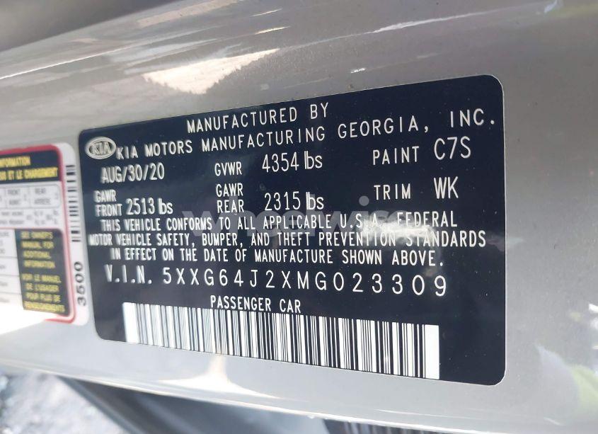 Photo 9 of 2021 Kia K5 GT-LINE (VIN 5XXG64J2XMG023309)