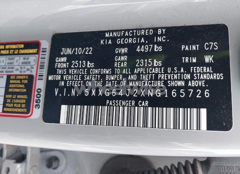Photo 9 of 2022 Kia K5 GT-LINE (VIN 5XXG64J2XNG165726)