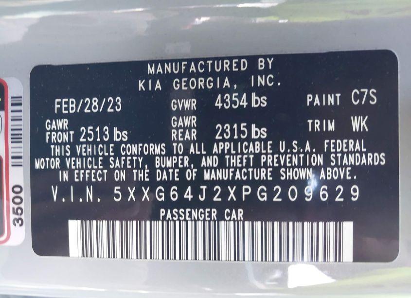 Photo 9 of 2023 Kia K5 GT-LINE (VIN 5XXG64J2XPG209629)