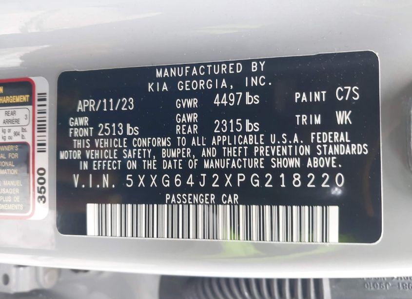Photo 9 of 2023 Kia K5 GT-LINE (VIN 5XXG64J2XPG218220)