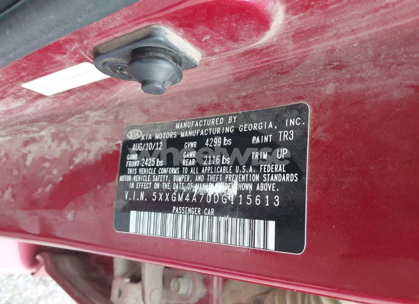 Photo 9 of 2013 Kia Optima LX (VIN 5XXGM4A70DG115613)