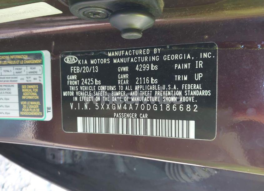 Photo 9 of 2013 Kia Optima LX (VIN 5XXGM4A70DG186682)