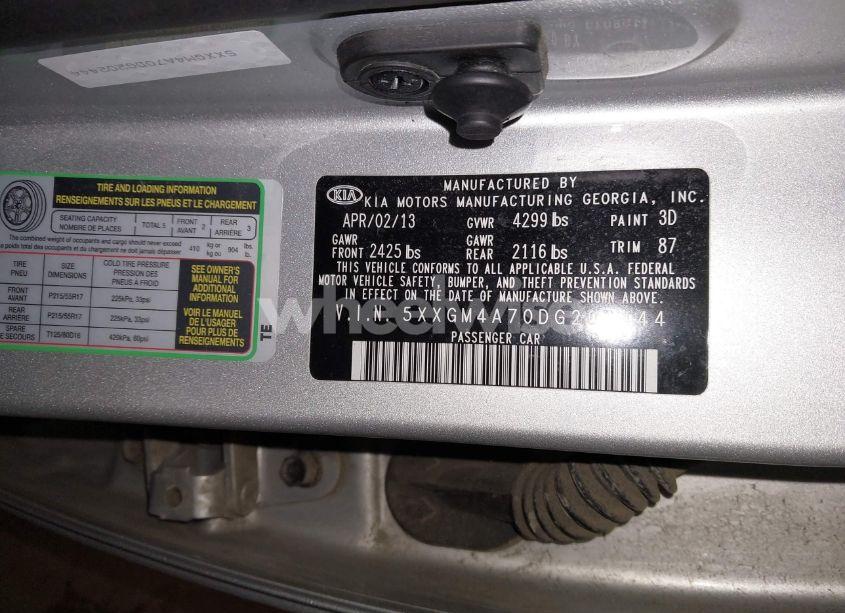 Photo 9 of 2013 Kia Optima LX (VIN 5XXGM4A70DG202444)