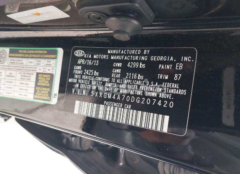 Photo 9 of 2013 Kia Optima LX (VIN 5XXGM4A70DG207420)