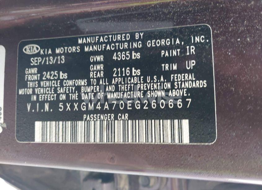 Photo 9 of 2014 Kia Optima LX (VIN 5XXGM4A70EG260667)