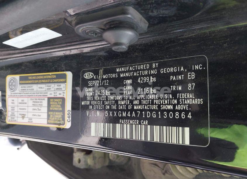 Photo 9 of 2013 Kia Optima LX (VIN 5XXGM4A71DG130864)