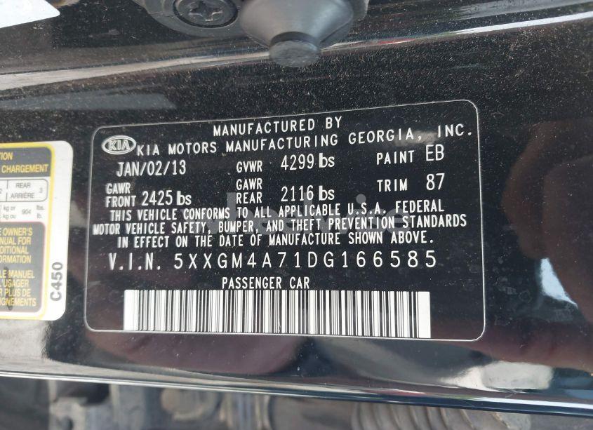 Photo 9 of 2013 Kia Optima LX (VIN 5XXGM4A71DG166585)