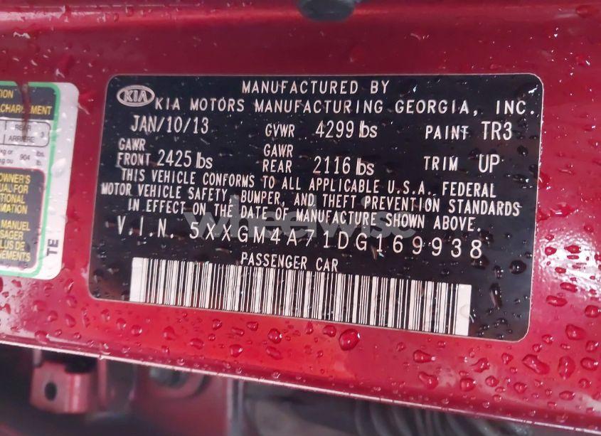 Photo 9 of 2013 Kia Optima LX (VIN 5XXGM4A71DG169938)