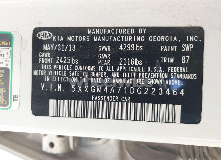 Photo 9 of 2013 Kia Optima LX (VIN 5XXGM4A71DG223464)