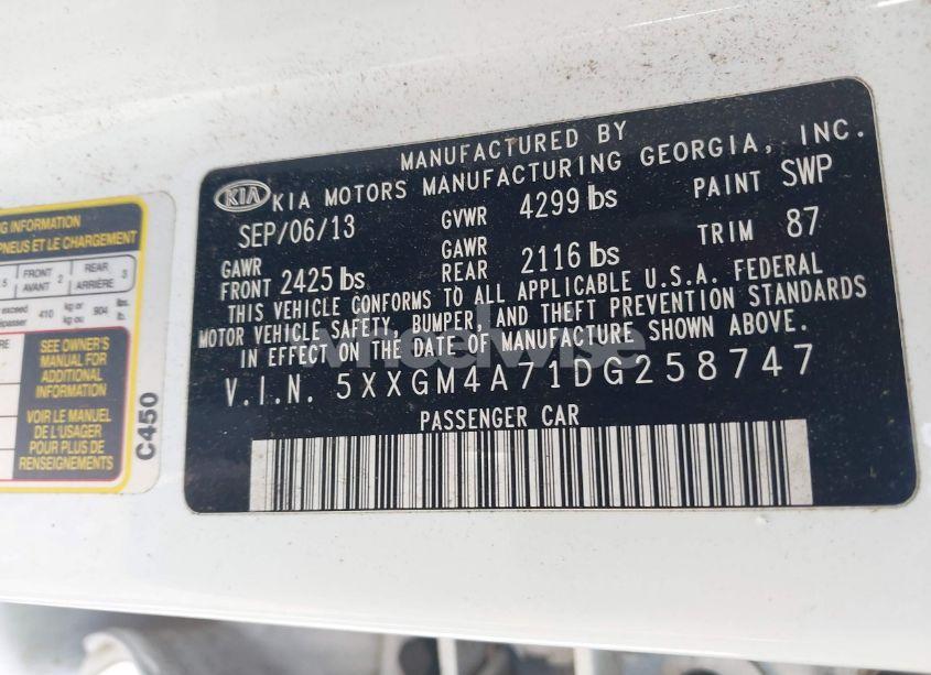 Photo 9 of 2013 Kia Optima LX (VIN 5XXGM4A71DG258747)