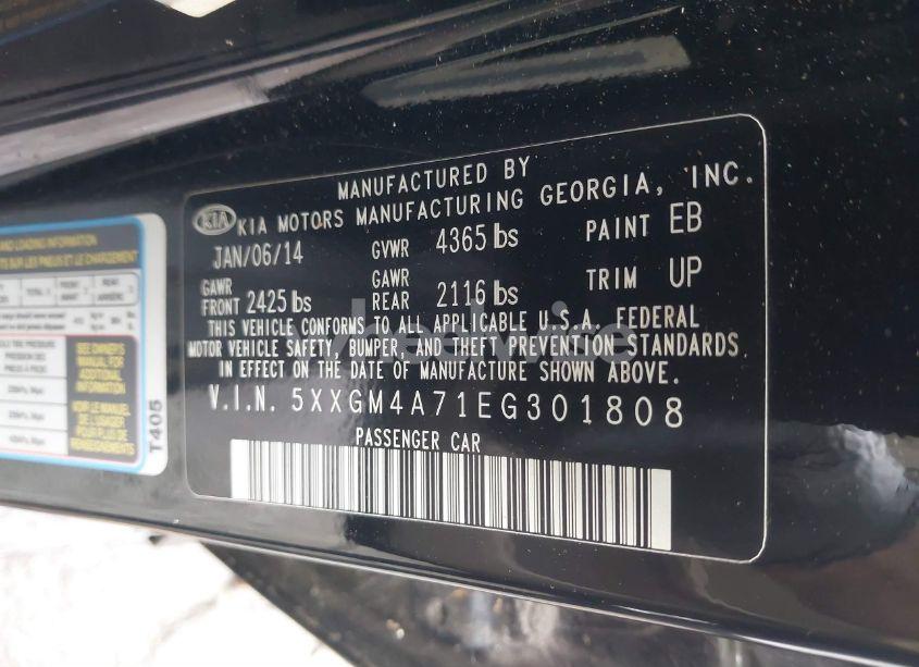 Photo 9 of 2014 Kia Optima LX (VIN 5XXGM4A71EG301808)