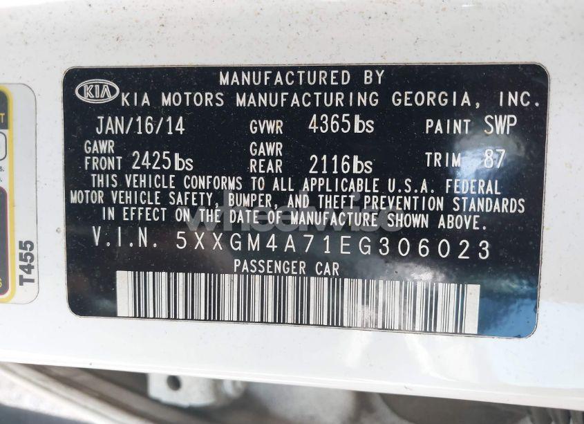 Photo 9 of 2014 Kia Optima LX (VIN 5XXGM4A71EG306023)