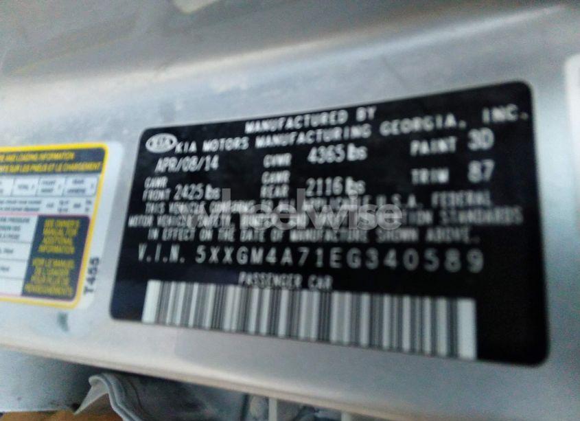 Photo 9 of 2014 Kia Optima LX (VIN 5XXGM4A71EG340589)