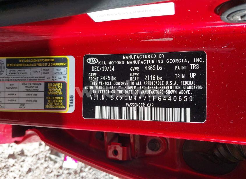 Photo 9 of 2015 Kia Optima LX (VIN 5XXGM4A71FG440659)