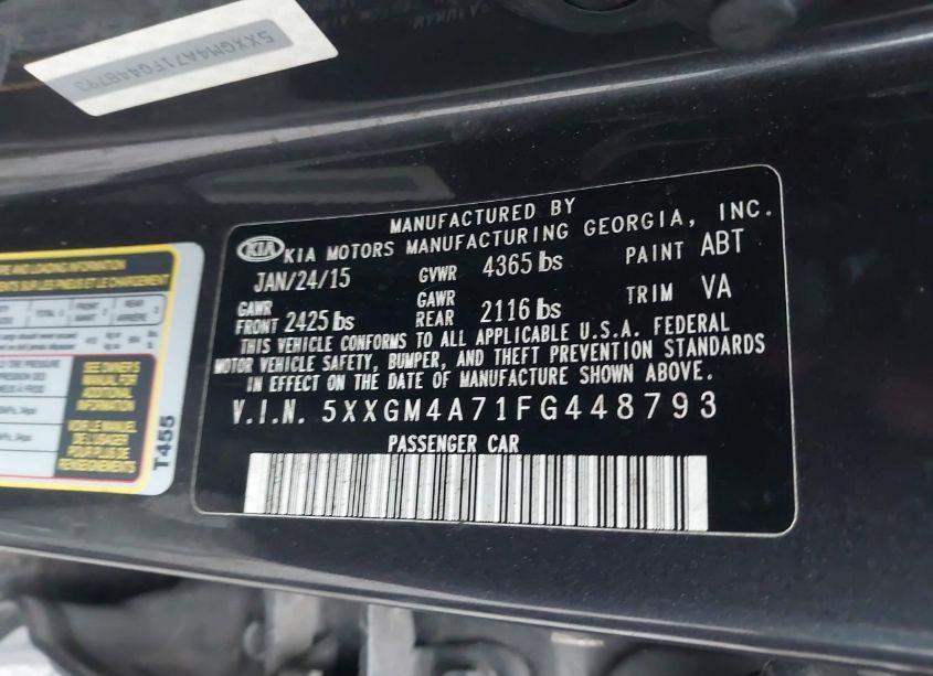 Photo 9 of 2015 Kia Optima LX (VIN 5XXGM4A71FG448793)
