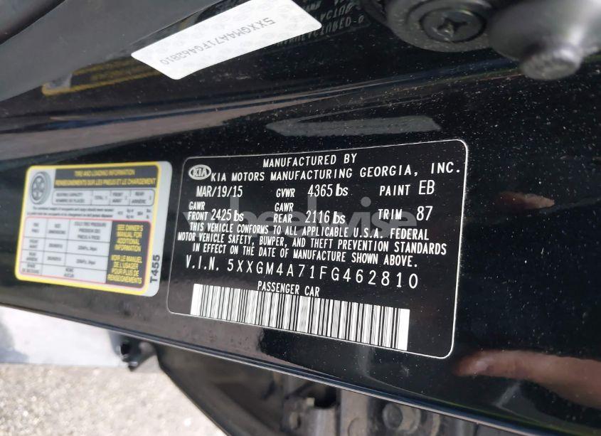 Photo 9 of 2015 Kia Optima LX (VIN 5XXGM4A71FG462810)