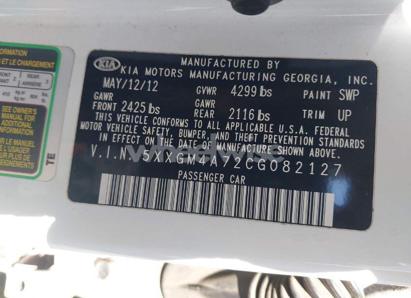 Photo 9 of 2012 Kia Optima LX (VIN 5XXGM4A72CG082127)