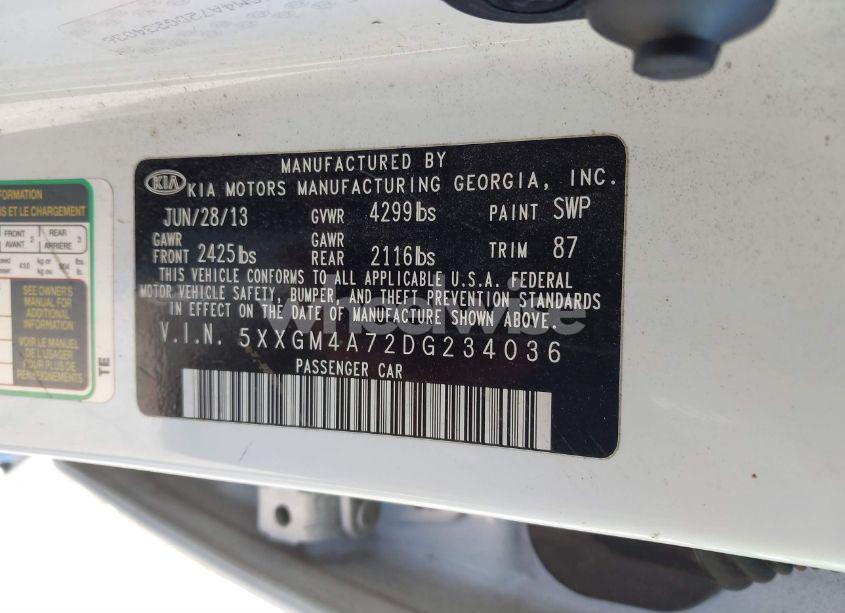 Photo 9 of 2013 Kia Optima LX (VIN 5XXGM4A72DG234036)