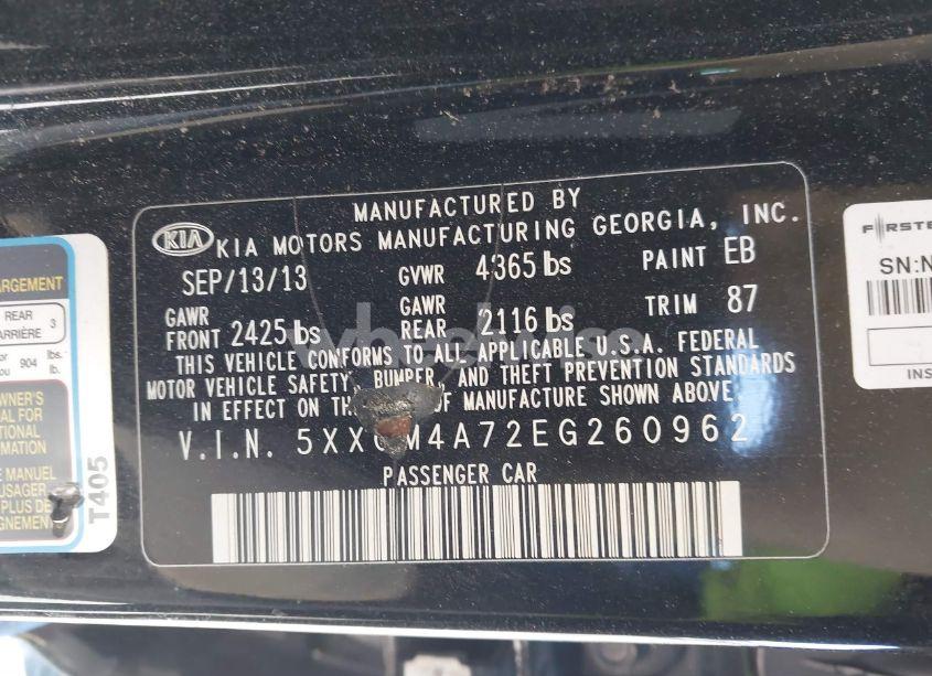 Photo 9 of 2014 Kia Optima LX (VIN 5XXGM4A72EG260962)